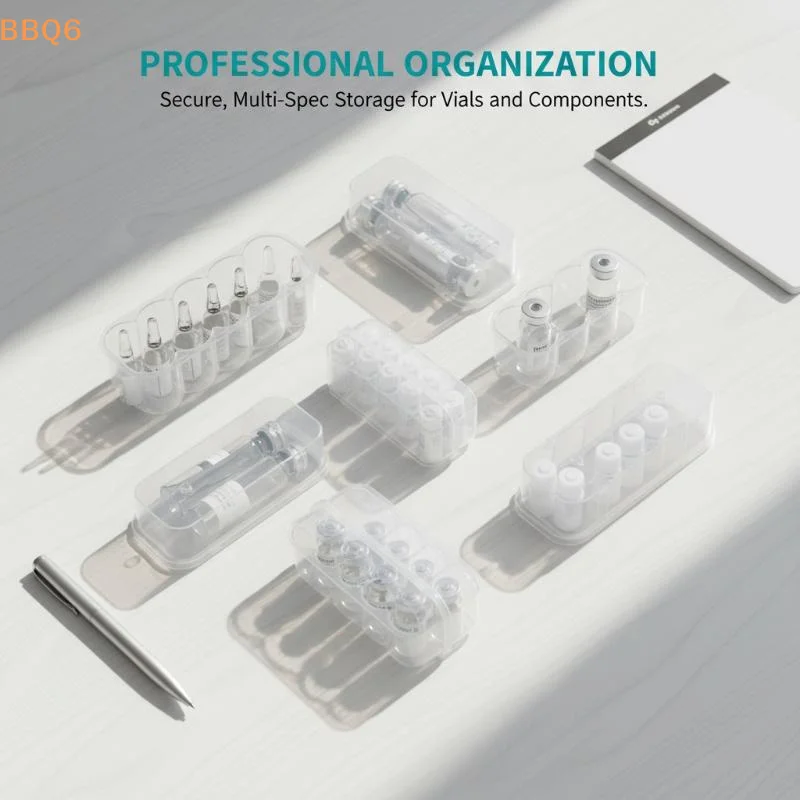 4/10Pcs Stackable Plastic Microtube Storage Box 3ML 2/4/6/24Slot Vial Storage Case Clear Freezer Tube Box Refrigerator Organizer