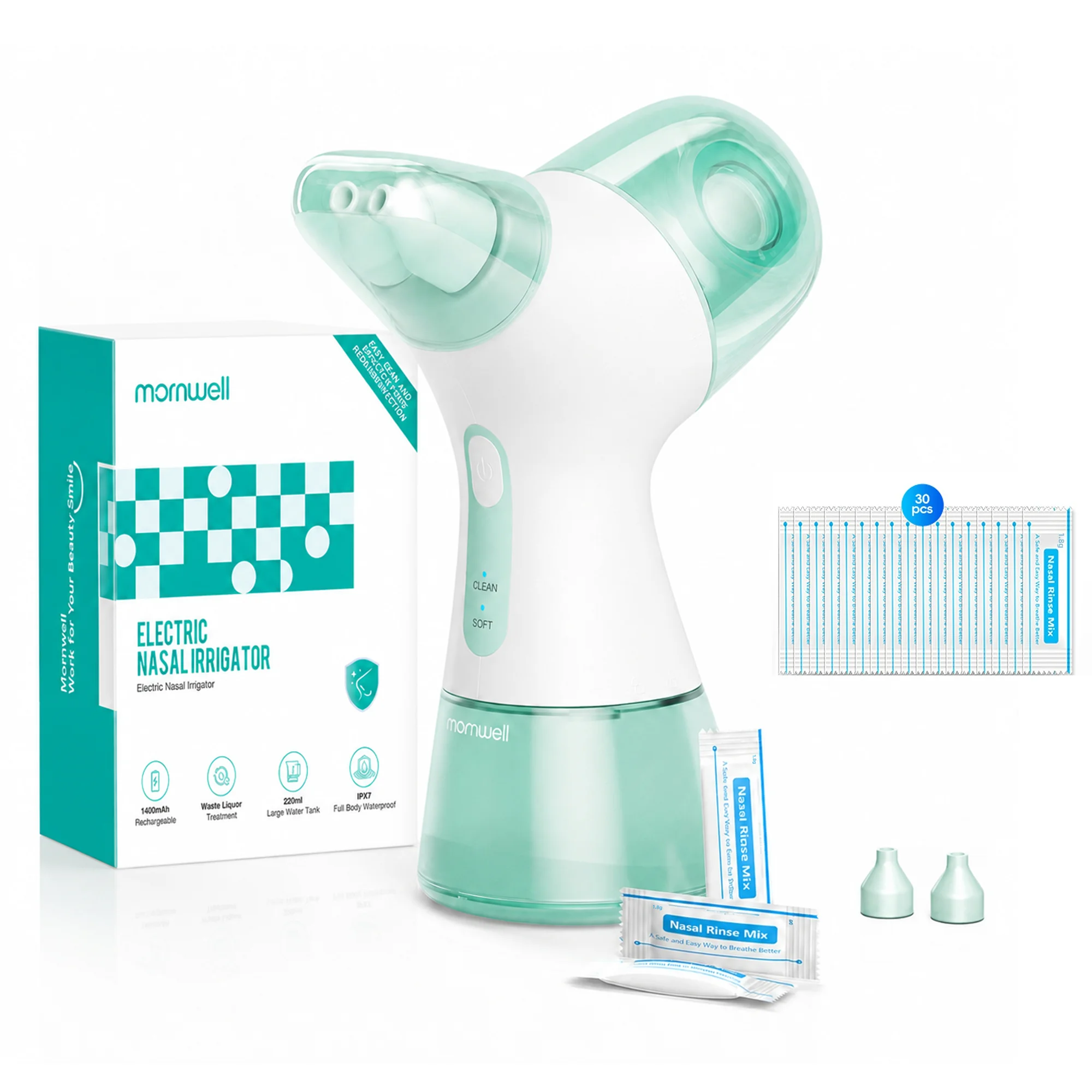 Nasal Irrigation System Sinus Rinse Machine with Water Tank & Waste Collection Tank - Nose Cleaner for Sinus,Allergy Relief