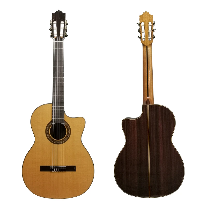 

Aiersi-All Solid Cutaway Guitar with Free Foam Hard Case, Spanish Classical Guitar, 6 Strings