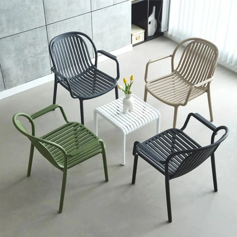 Patio Furniture Set for Outdoor Balcony, Stackable Tea Table Chair Combo for Garden Beach, Space-Saving Leisure Seating for Home