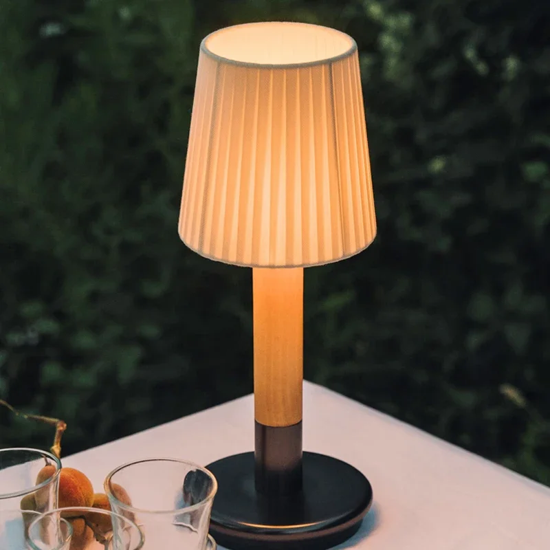 

Solid wood Nordic dining room living room bedroom charging desk lamp desk reading portable cafe decoration night light