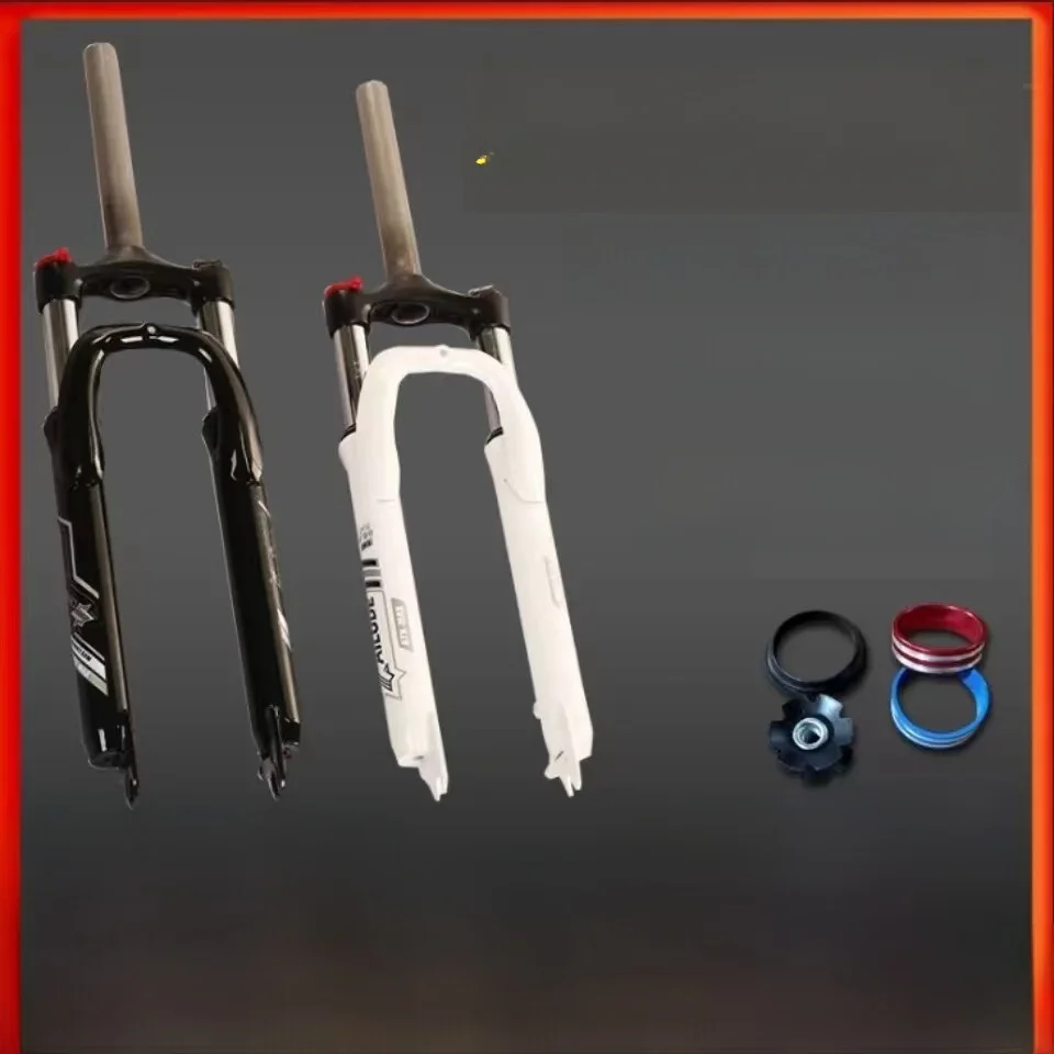 

No-Tire Mountain Bike o Absorber Front Fork Bicycle Suspension Brake High Carbon Steel Spring Fork 2426 Inch No Brand