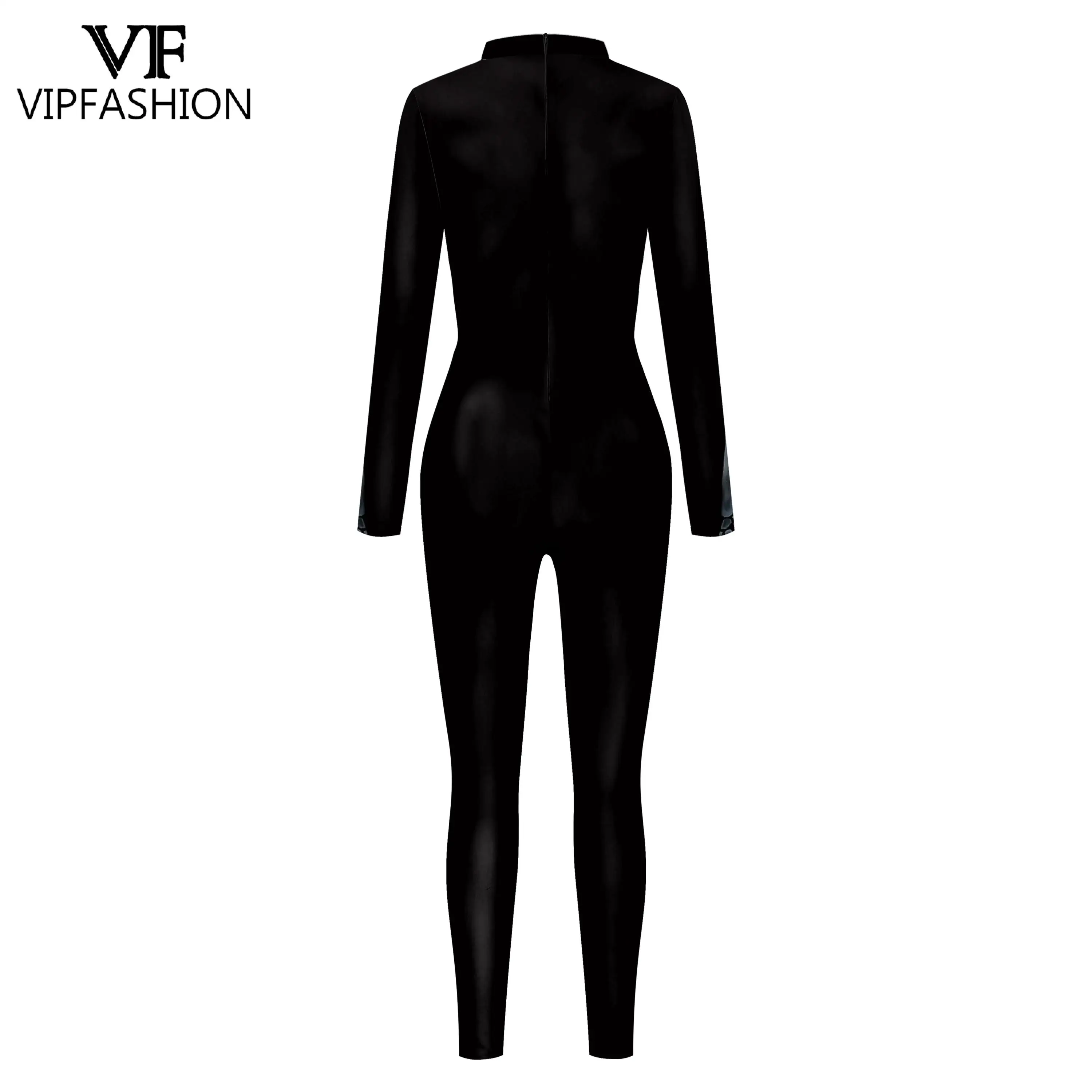 VIP FASHION Skeleton Costume Woman Halloween Party Outfit Scary Zentai Suit Skull Jumpsuit Fancy Bodysuit Carnival Purim Clothes