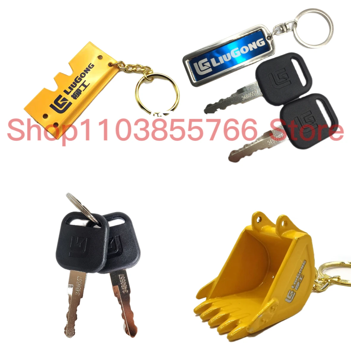 2PCS Heavy Equipment Excavator with key chian For LIUGONG Ignition KEYS 906D/907C/920/922/908/915/925/936E