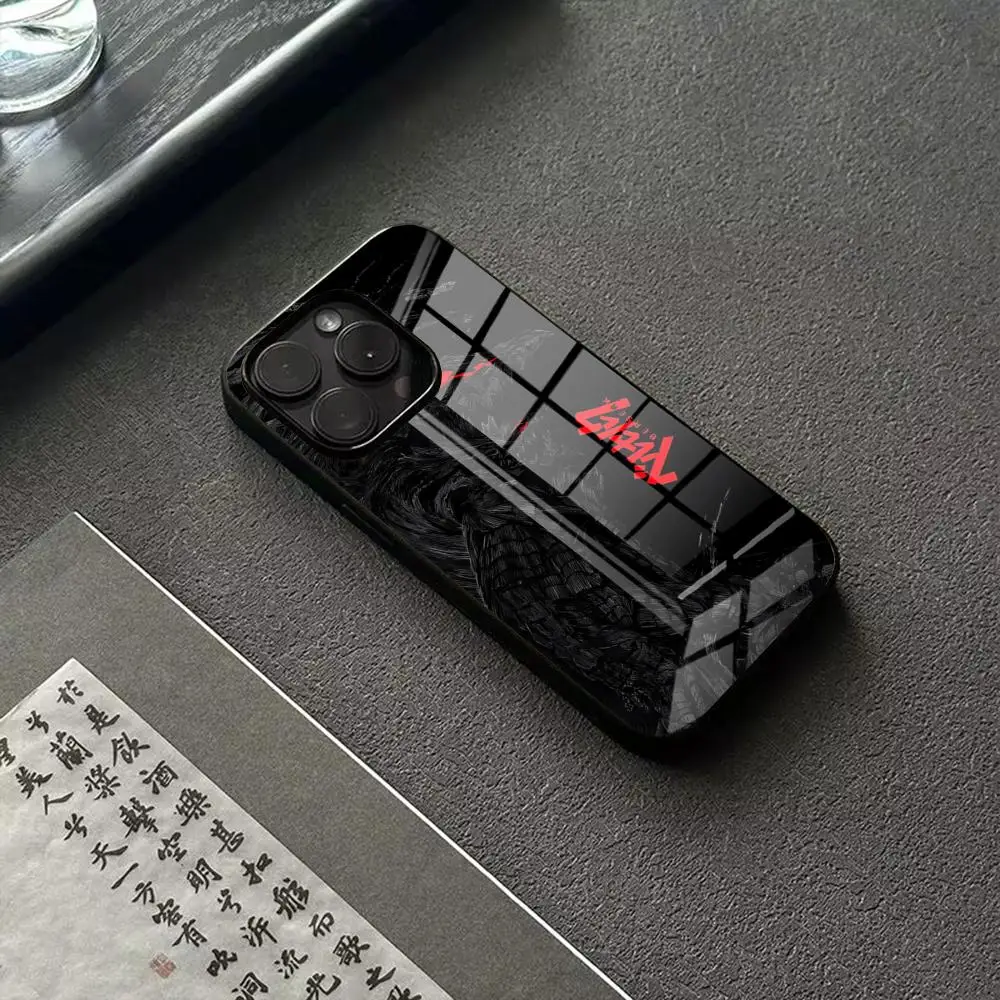 MINISO-Berserk Guts Cool bande dessinée coque de téléphone pour IPhone 17 16 14 Pro 15 13 12 Max 11 XR XS 6 Air 7 8 6s X luxe verre crique
