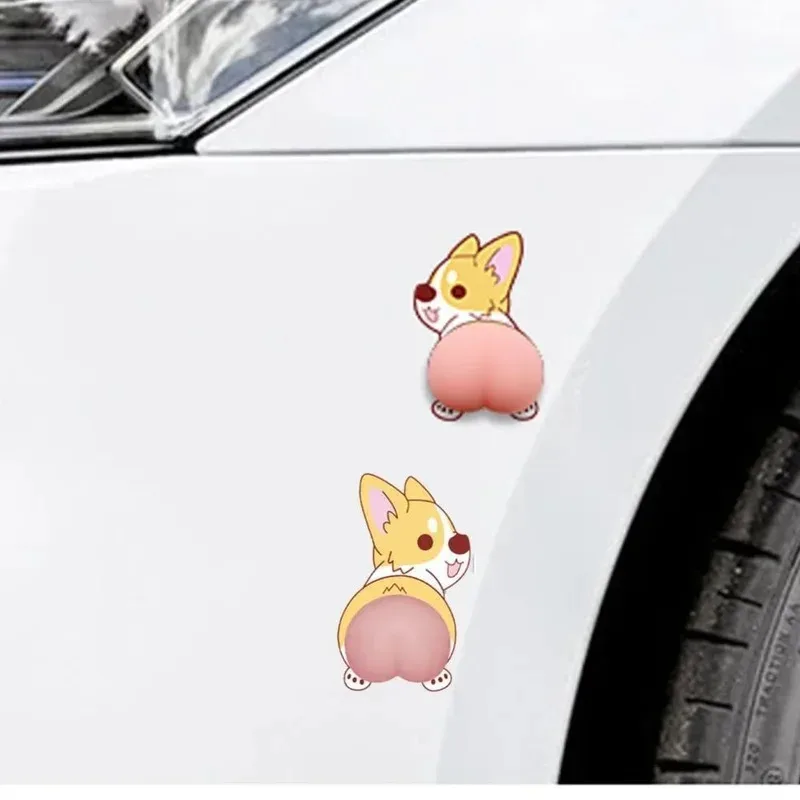 3D Cute Corgi Cartoon Decoration Car Door Anti-Collision Stickers – Car Anti-Collision Stickers, Car Universal Protection Sticke