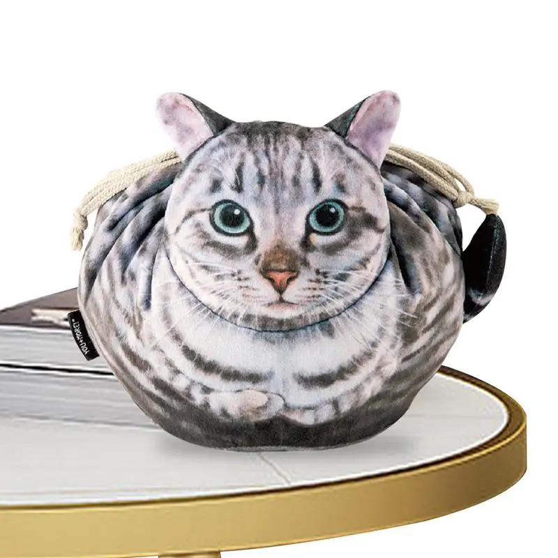 

Косметичка с изображением кота, косметичка, забавная косметичка с котенком на шнурке, дорожная сумка-органайзер для макияжа, портативный мягкий для делового тренажерного зала