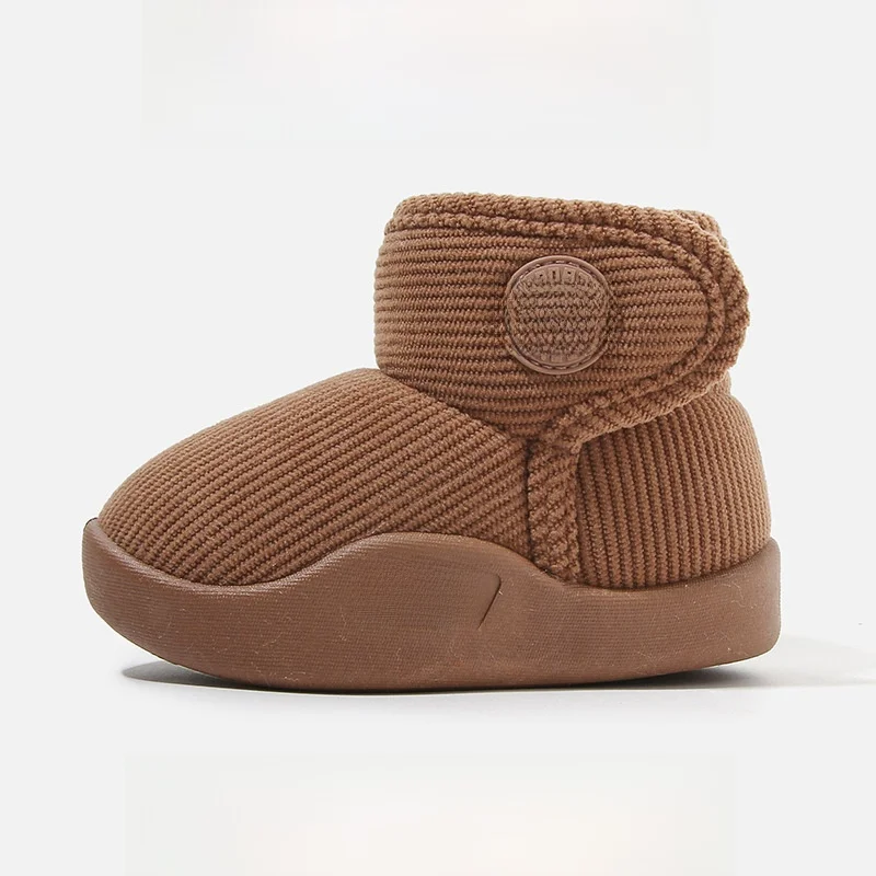 

Snow Boots Toddler Cotton Winter Shoes For Baby Warm Anti-slip Breathable Soft Bottom Velcro Khaki Pink Shoes Size 21-30