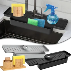 Faucet Drainer Rack Kitchen Non-slip Countertop Mat Kitchen Wipe Sponge Wipe Drainer Organizer Rack Kitchen Accessories Tools