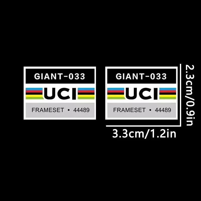 2Pcs UCI Certified Waterproof Scratch‑Resistant PET Stickers UV‑Proof Custom Bike Frame Decals Outdoor Cycling Decor Accessories