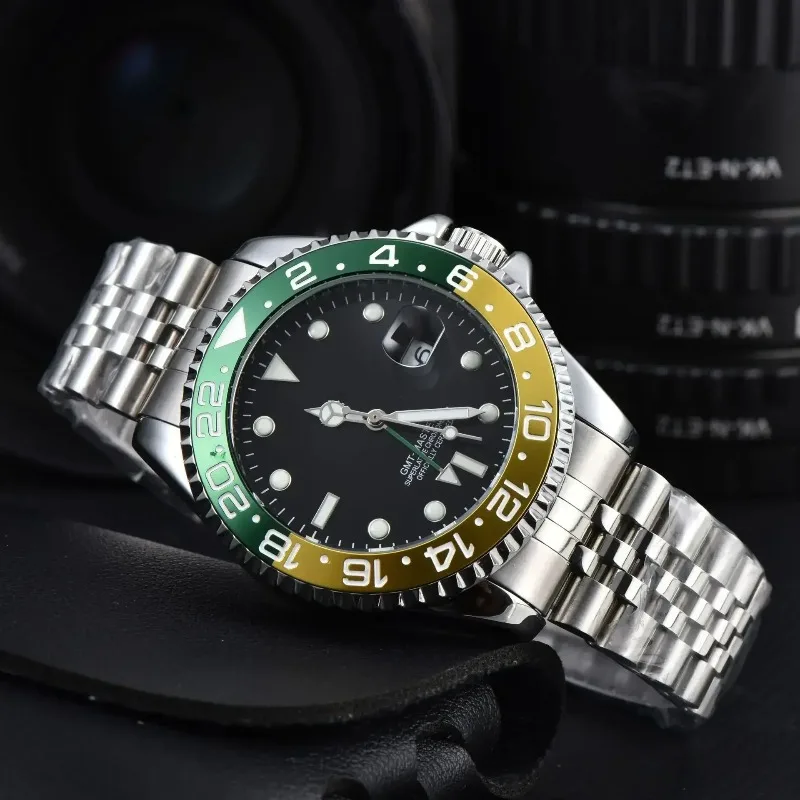 ​ ​ 2025 ساعة أوتوماتيكية فاخرة للرجال كريستال الياقوت 100 متر مقاوم للماء الفولاذ المقاوم للصدأ الأعمال عادية كرونوغراف تاريخ للرجال