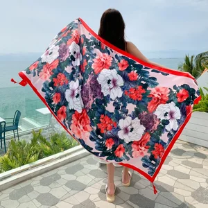 20 Stile 90x180 cm Baumwollwäsche Sommer Strandkleid Bikini Cover-ups Sarong Packing Cachecol Frauen Badeanzug 12 Hauptverkäufe Chic Beach Ausfahrt - №10
