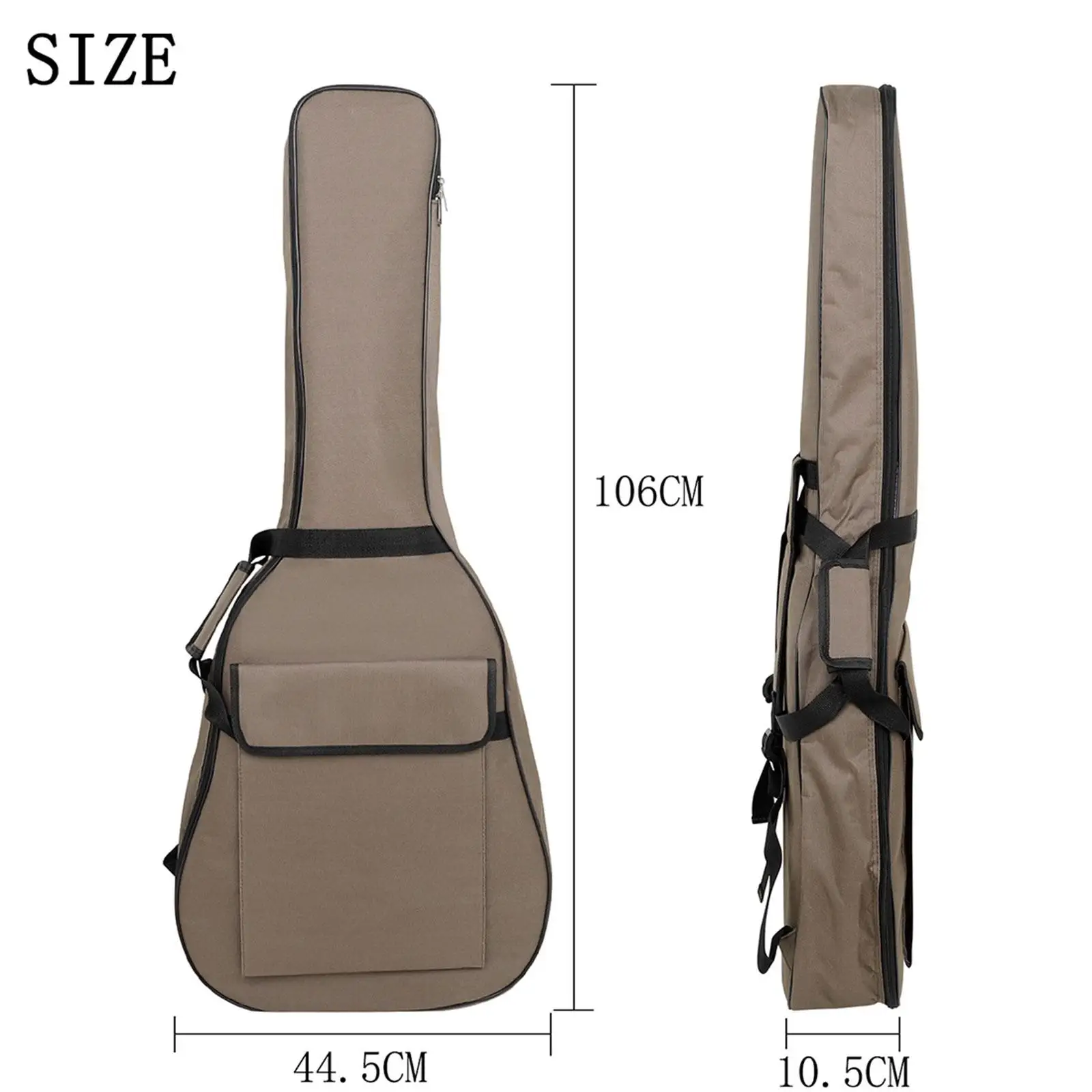 Bolsa para guitarra acústica de 41 ", correa para el hombro, práctica y grande bolsillo frontal