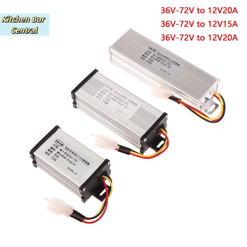 【DC 36/48/60/72V To 12V 10A 15A 20A 180W Electric Vehicle DC Converter Electric Power Transformer】