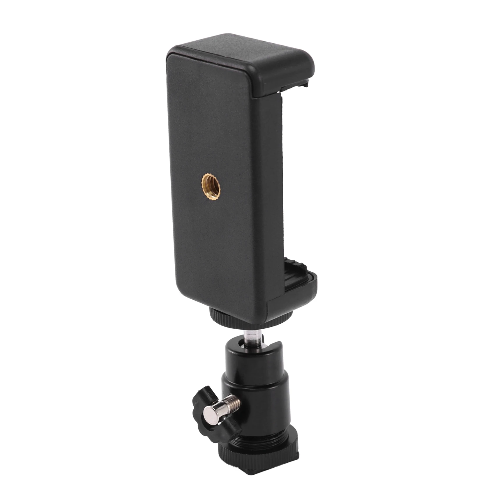 2 In 1 Mobile Phone Clip Holder 360 Ball Head Hot Shoe Adapter Mount Fit For Dslr Slr Camera