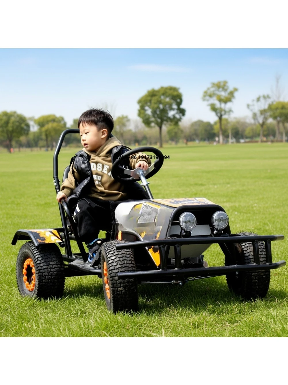 

Commercial 48V 20Ah Brushless Motor Long Range Shaft Drive Kids Electric Go Kart for Amusement Park