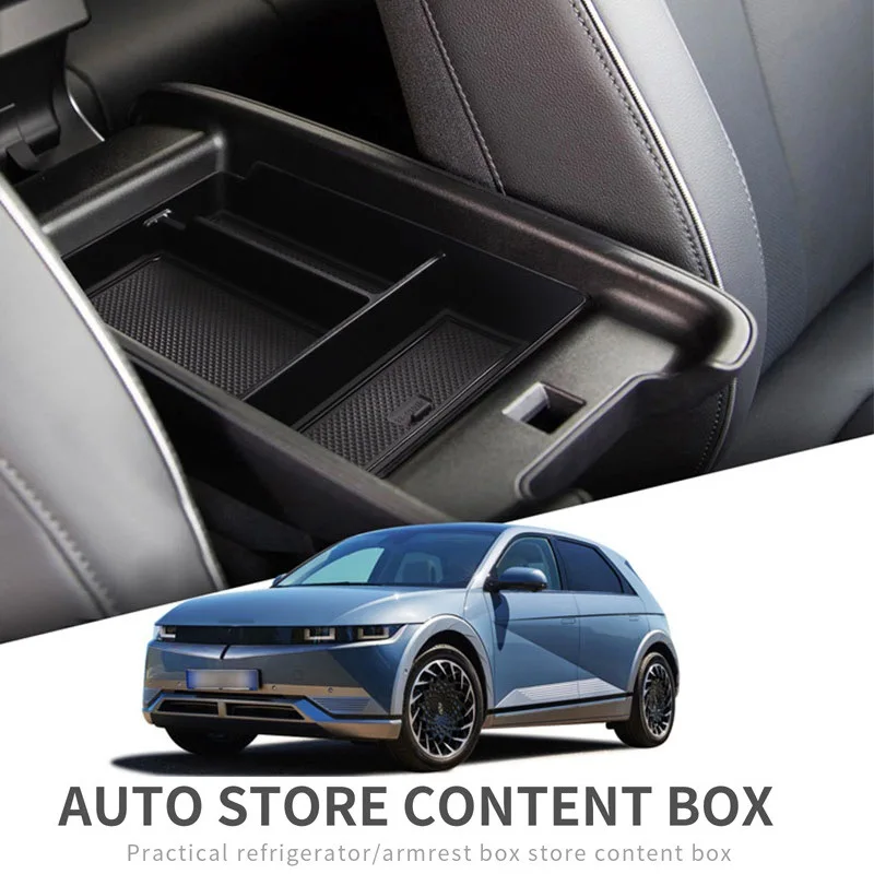 For 2022 Hyundai IONIQ 5 Lower Center Console Storage Box Armrest Storage Box Interior Modification Accessories