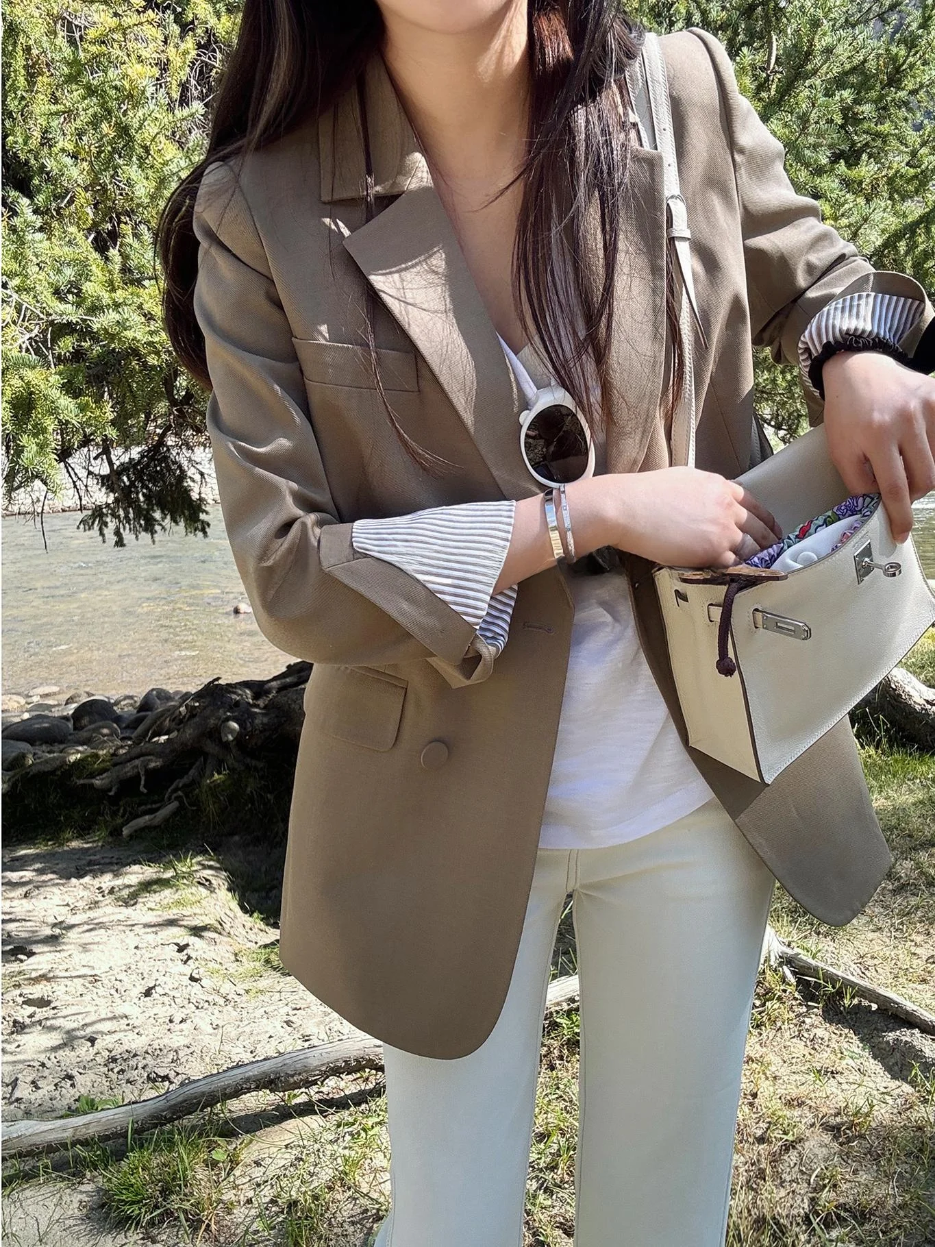 

Anti-Wrinkle Original Rabbit Chic Precision Woven Suit V-Ne Long Sve Commute Sle Women's Faion Autumn Colle...