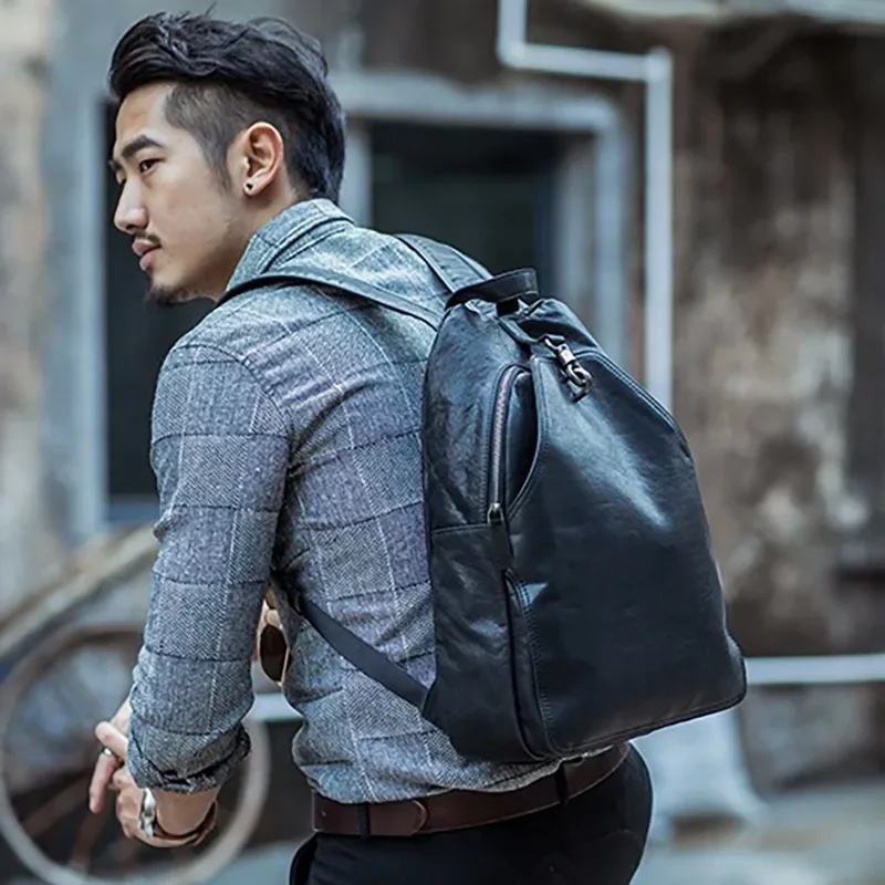 2025 personnalisé nouveau rétro première couche peau de vache sac à dos pour hommes haut de gamme affaires banlieue sac à dos en cuir