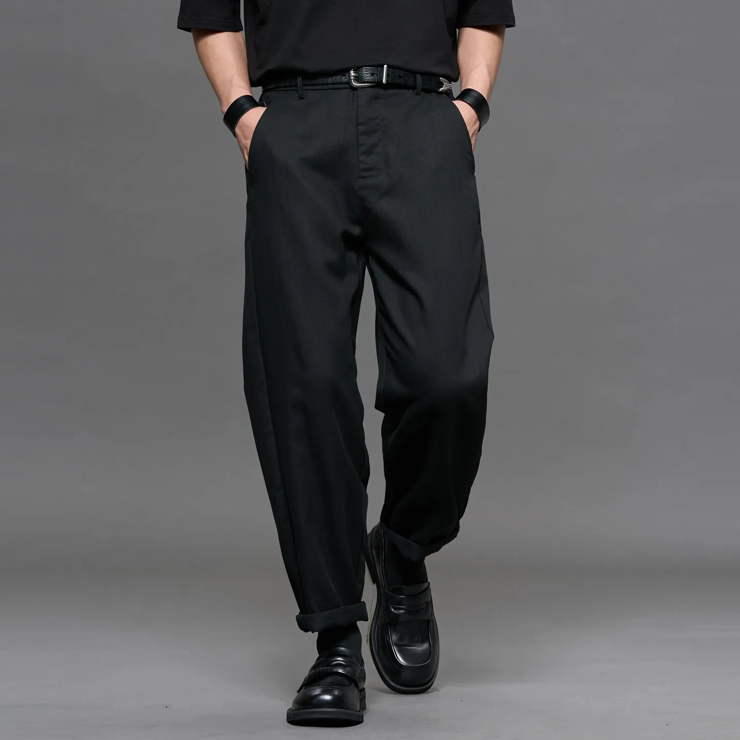 High Quality Simple Fashion Minimalist Style Japanese-Style Retro Commuting Fashion Casual Men's Tapered Pants