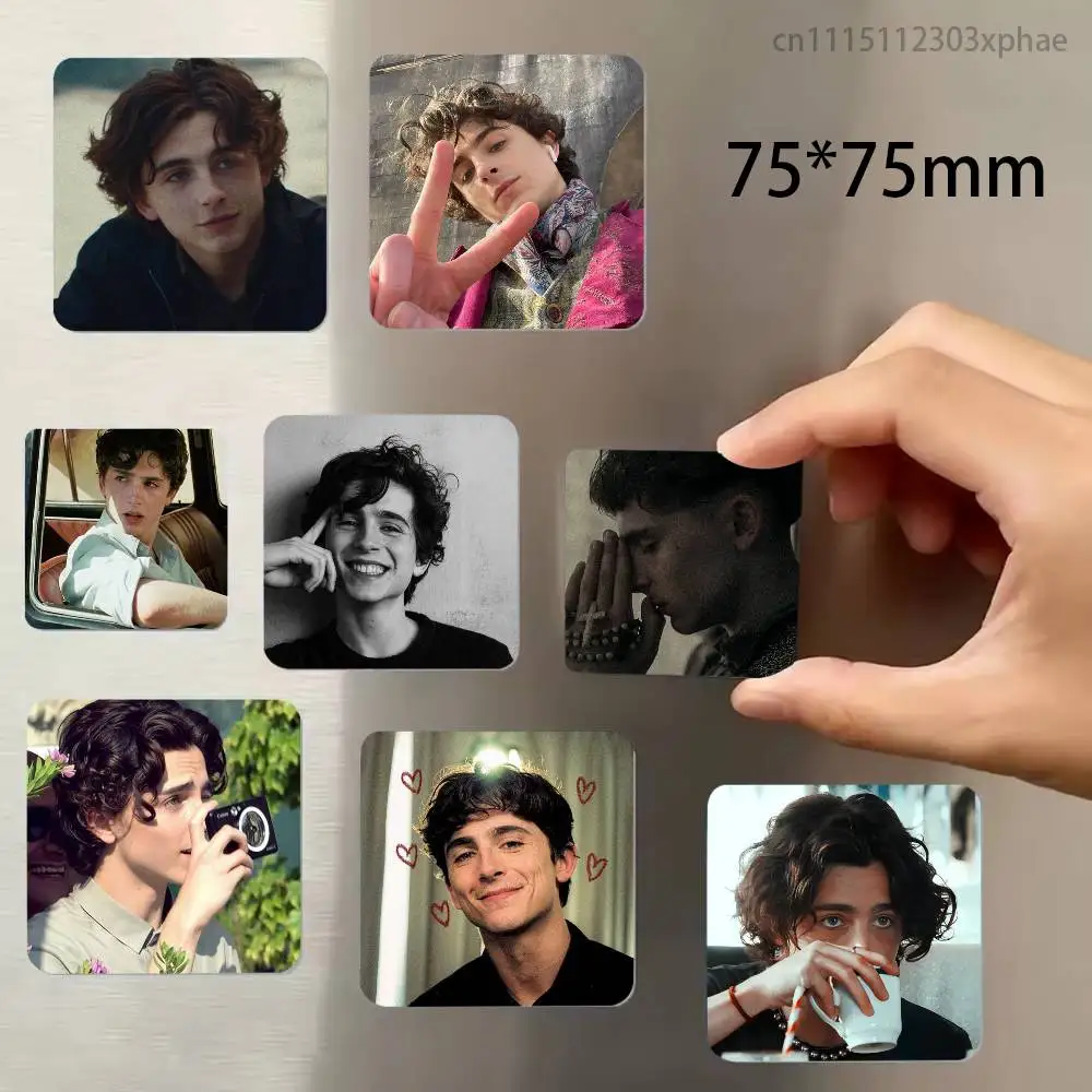 T-Timothee Chalamet Dune Personalized Magnetic Durable Plastic Square Picture Surface Fridge Magnets