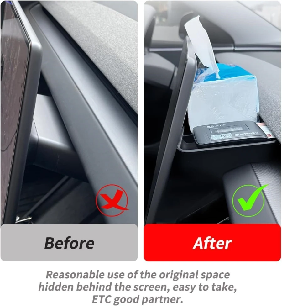 For Tesla Model Y Juniper 2025 & Model 3 Highland 24-25 Behind Screen Storage Box Silicone Dashboard Tray Sunglasses Holder