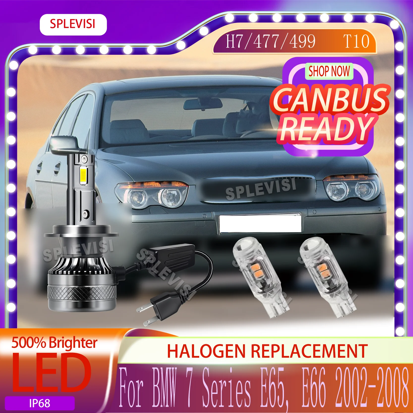 

Night Safety Upgrade Easy Installation CANBus Ready LED HEADLIGHT For BMW 7 Series E65, E66 2002 2003 2004 2005 2006 2007 2008