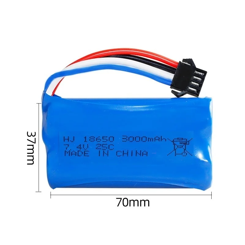 18650 battery 7.4V 3000Mah 25C Li-ion Battery For MJX T40 T40C F39 F49 T39 RC Helicopter Parts RC Car 2S for Wltoys 10428 12428