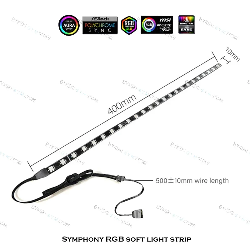 40cm RGB LED Lights Strip 5V A-RGB Flexible Soft Lamp Tape For PC Case Decoration Magnetic Suction 2