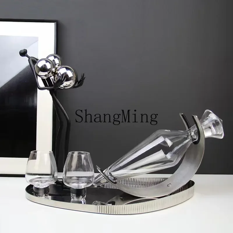

CL decanter wine set wine cabinet decorative ornament creative light luxury personalized decanter crystal glass