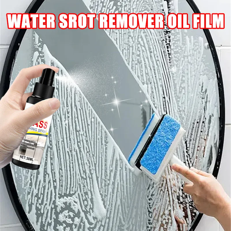 Glass Oil Film Remover Cream Glass Polish Cleaner for Windshield Shower Door Faucet Tile and Stainless Steel