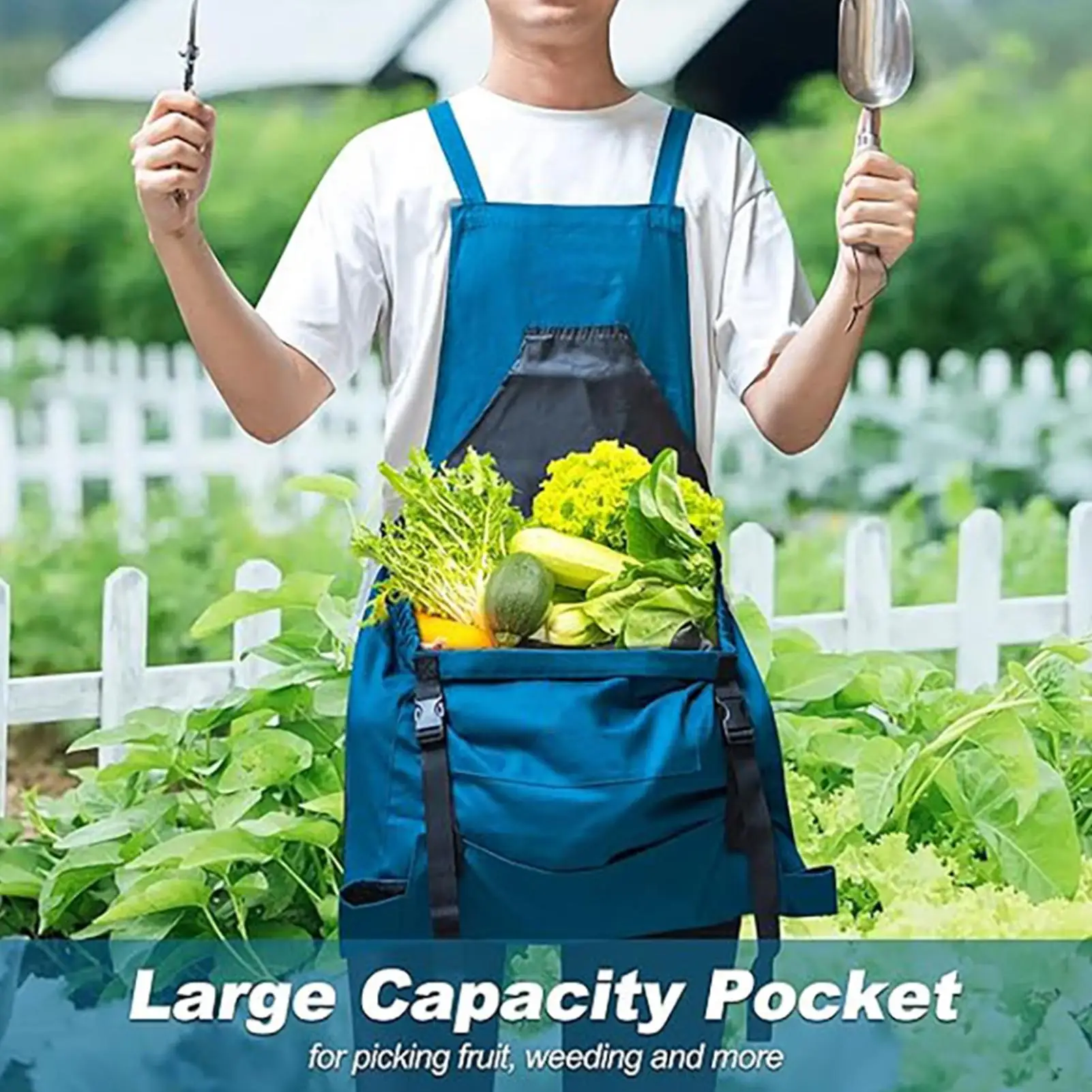 

Gardening Apron Waterproof Canvas Outfits Harvest Picking Apron with Pockets for Gardening Lawn Field Outdoor Vegetable Fruit