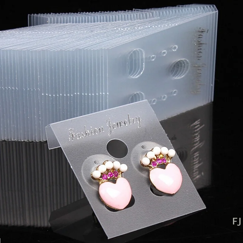 

[YU]100X Clear Professional Type Plastic Earring Ear Studs Holder Display Hang Cards,