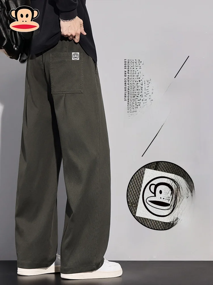 

Мужские повседневные брюки PaulFrank с флисовой подкладкой, прямого кроя, теплые, в американском стиле, зимние, свободного кроя, из полиэфирного волокна