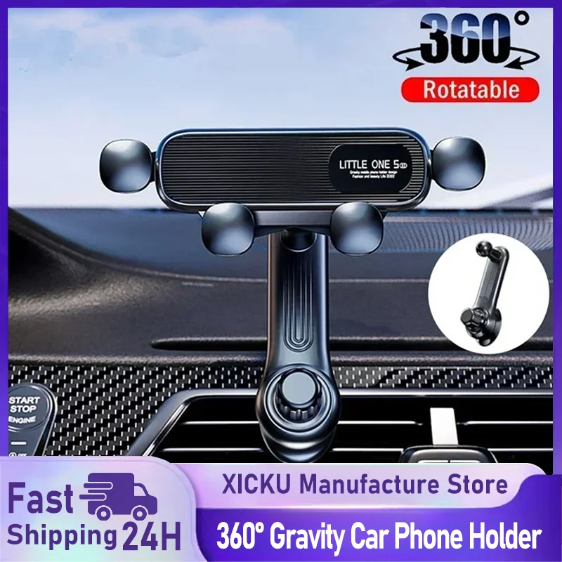 Ugrade 360° °   Rotation Schwerkraft Auto Telefon Halter Air Vent Clip Navigation Ständer Teleskop Air Outlet Telefon Unterstützung für 4,7-7 inc