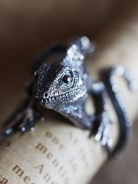 WEIER Retro Lizard Ring Chameleon 925 Silver Trendy Personality Open Finger Ring Unisex Fashion Jewelry Accessory