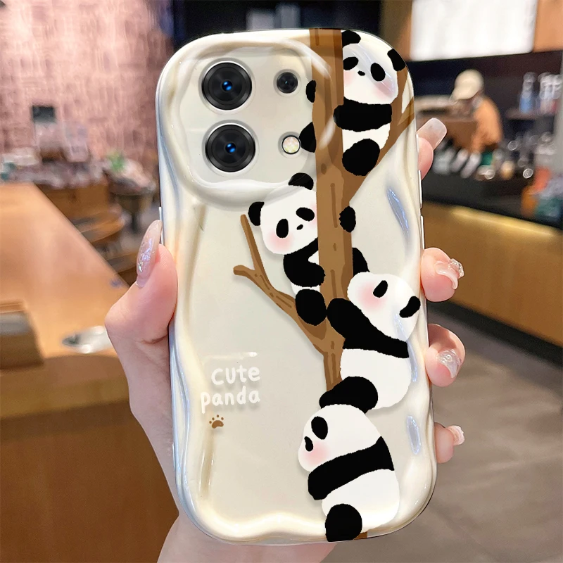 Cartoon Panda Phone Case for Xiaomi Redmi Note 13 12 11 Pro Plus 4G 5G 13C 12C Turbo 12S 11S 10 9 11A 9C Silicone Cover Funda
