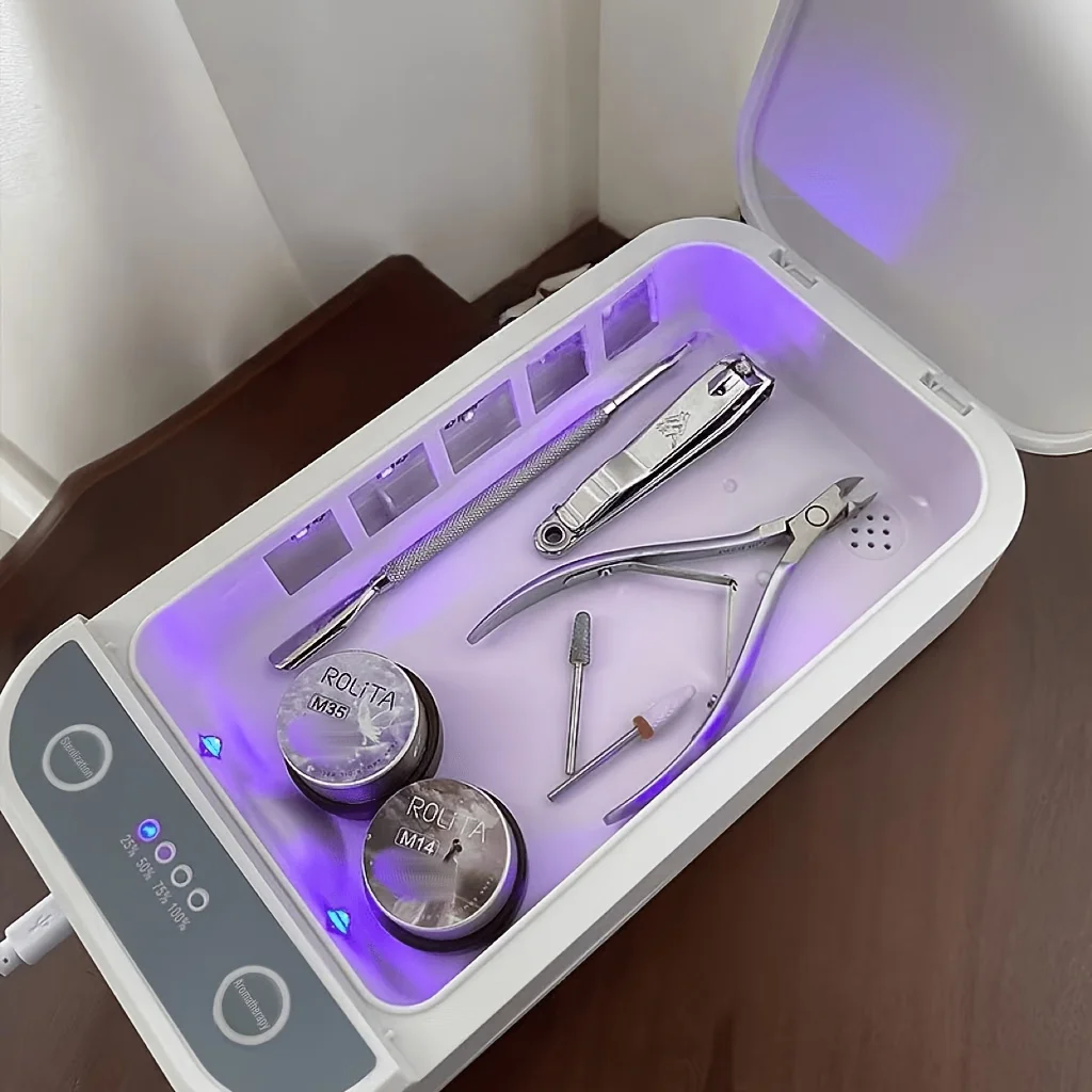 Multi Functional Strong Light Nail Trimming Sterilizer Intelligent and Makeup Tool Aromatherapy Box One Touch Disinfection