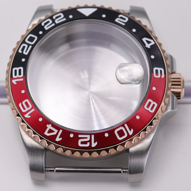 Fenya 40mm Watch Case Sapphire Crystal For GMT-MASTER Seiko Nh35 Nh36 4R36 2824 Miyota 8215 Movement 28.5mm Dial Ceramic Bezel