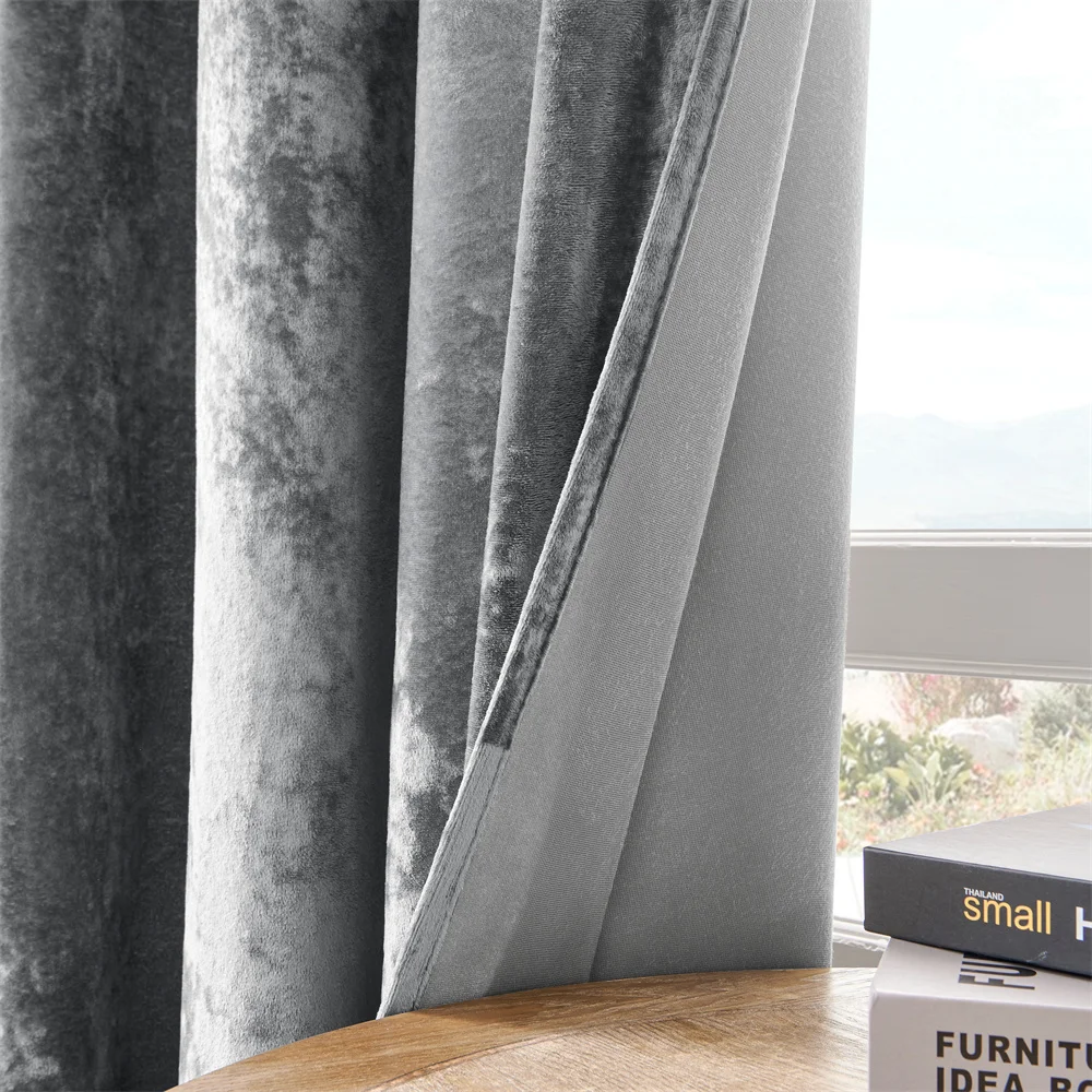 2 Panels/set Velvet Curtains, Noise Reduction And Light Filtering Curtains, For Bedroom, Living Room, Office Home Decor