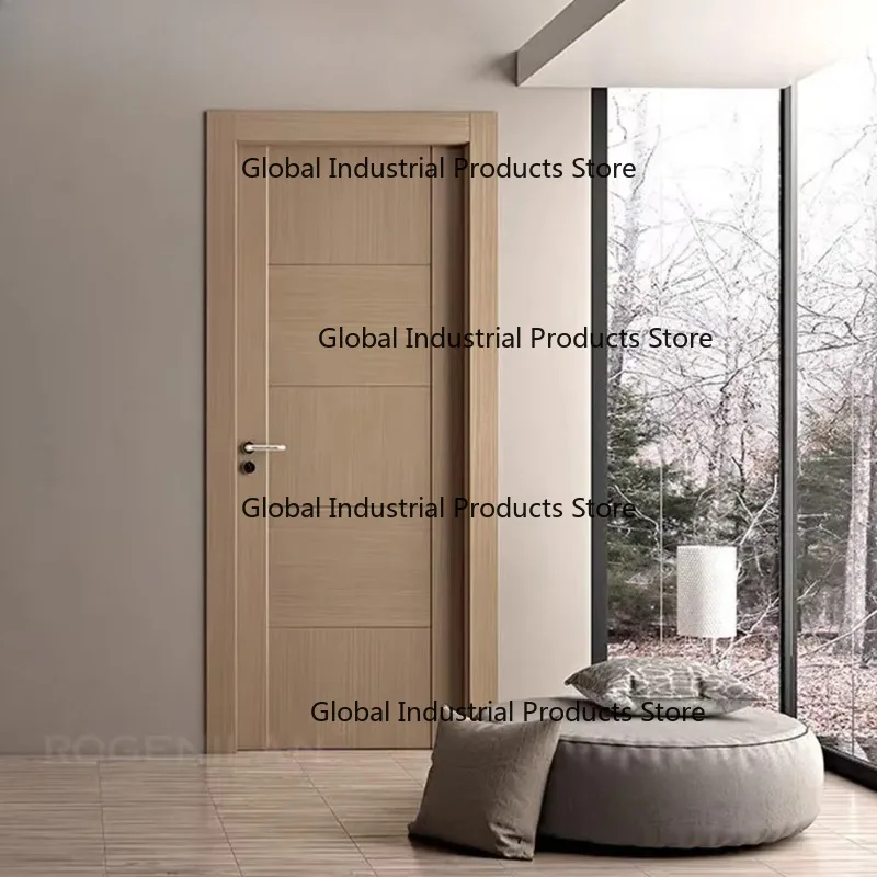 Custom Size Soundproof Solid Wood Partition Slab Door for Interior Energy Saving Bathroom Doors