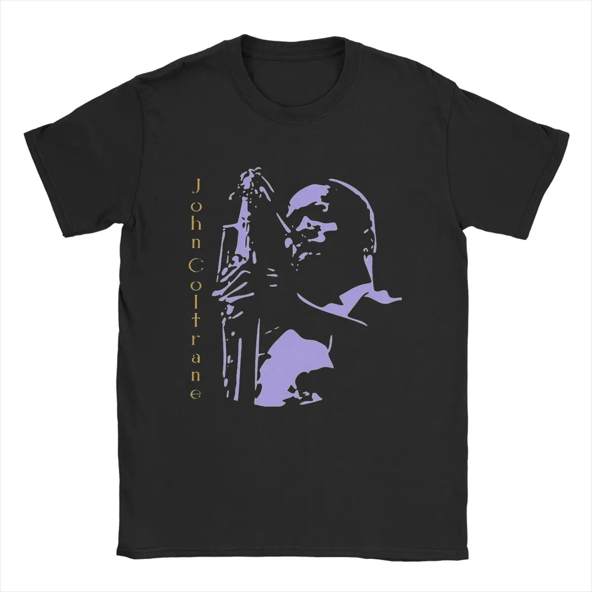 Casual John Coltrane T-Shirt for Men Crew Neck Pure Cotton T Shirts Short Sleeve Tees Birthday Gift Clothes