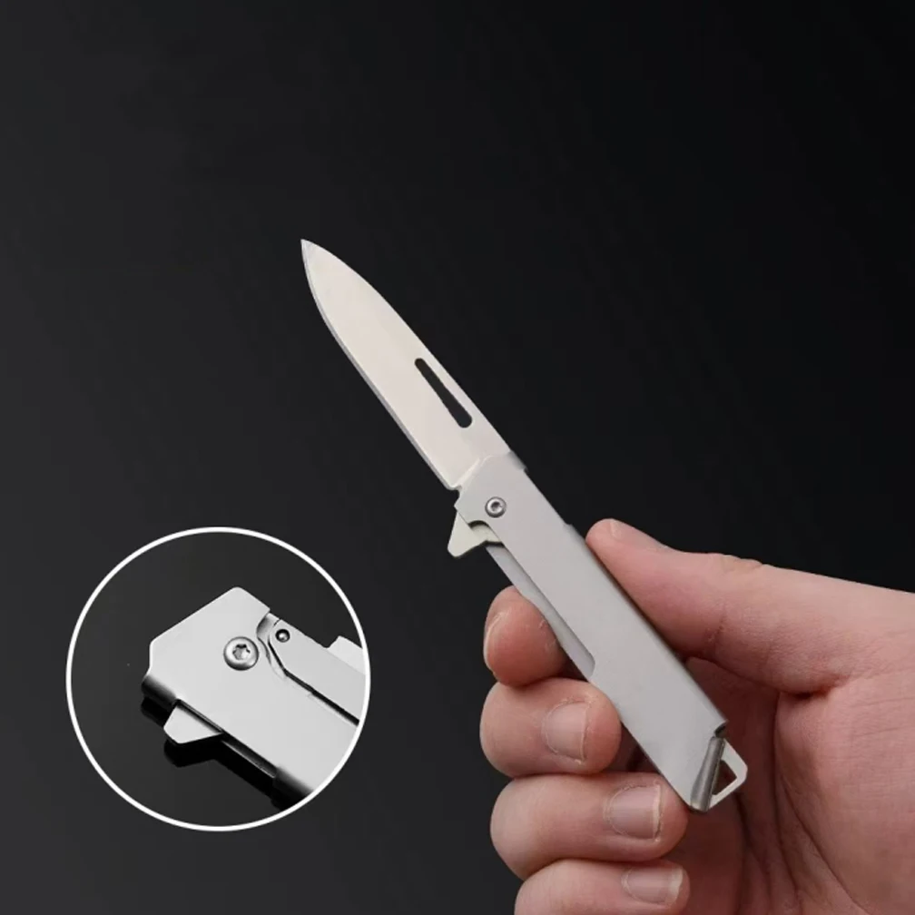 Nuevo Mini cuchillo plegable afilado multifuncional de acero inoxidable para el hogar, llavero portátil, cuchillo de fruta, caja abierta portátil ﻿