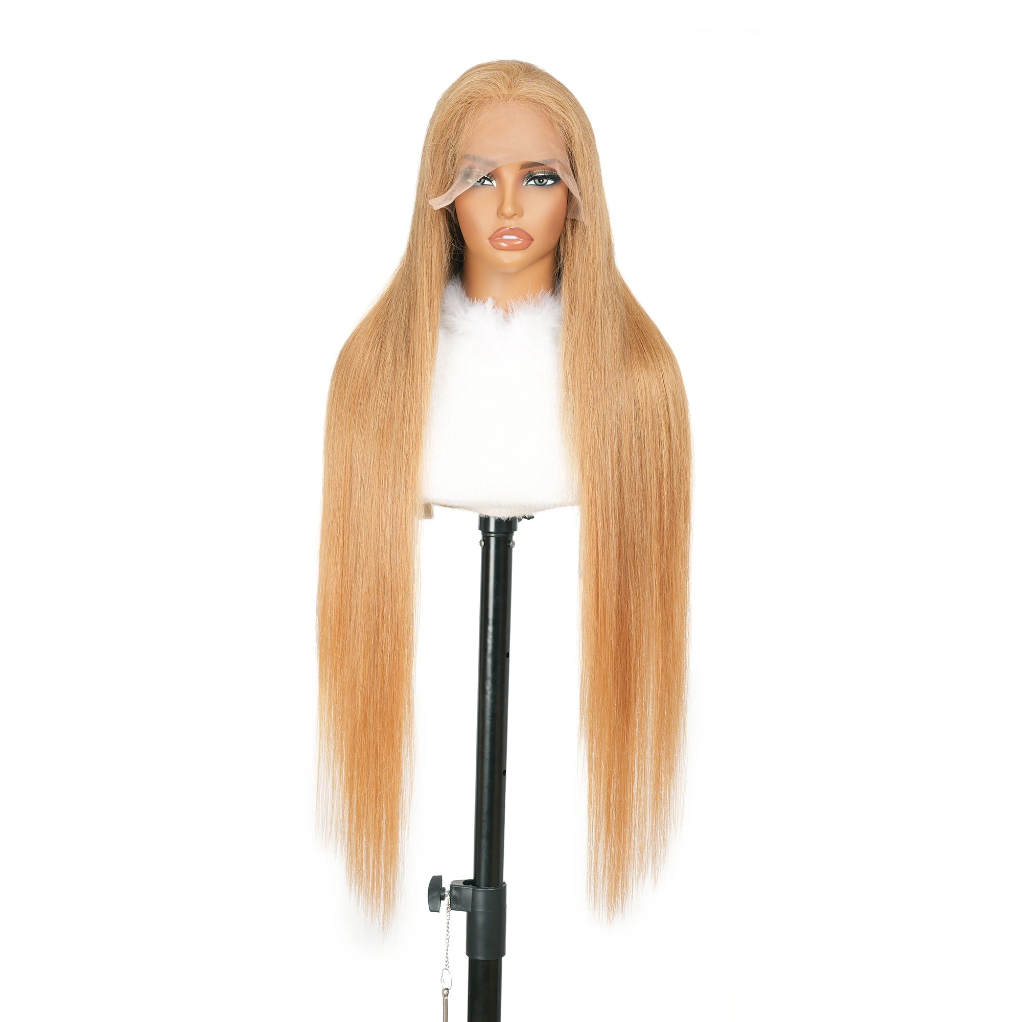 

Парик цвета медового блонда 13x4 из натуральных прямых человеческих волос, прозрачный, с кружевной передней частью, предварительно выщипанный, с детским волосом, оттенок 27 # Цветные парики