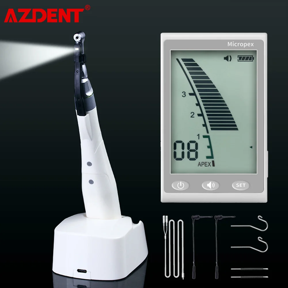 AZDENT Dental Endo Motor Treatment and Root Canal Apex locator LED Wireless 16:1 Reduction Contra Angle Endodontic Instrument