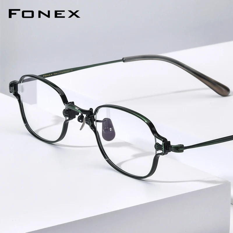 FONEX Titanium Glasses Frame Women Drand Design Retro Square Eyeglasses Men Vintage Japanese Spectacles Ultralight Eyewear MN186