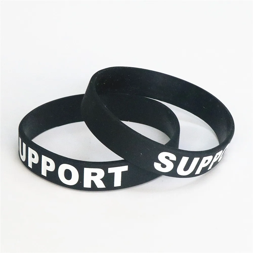 1PC Game CARRY SOLO GANK OFFLINE SUPPORT Silicone Bangles & Bracelets Letter Debossed Sport Wristbands Men Gift Jewelry SH008