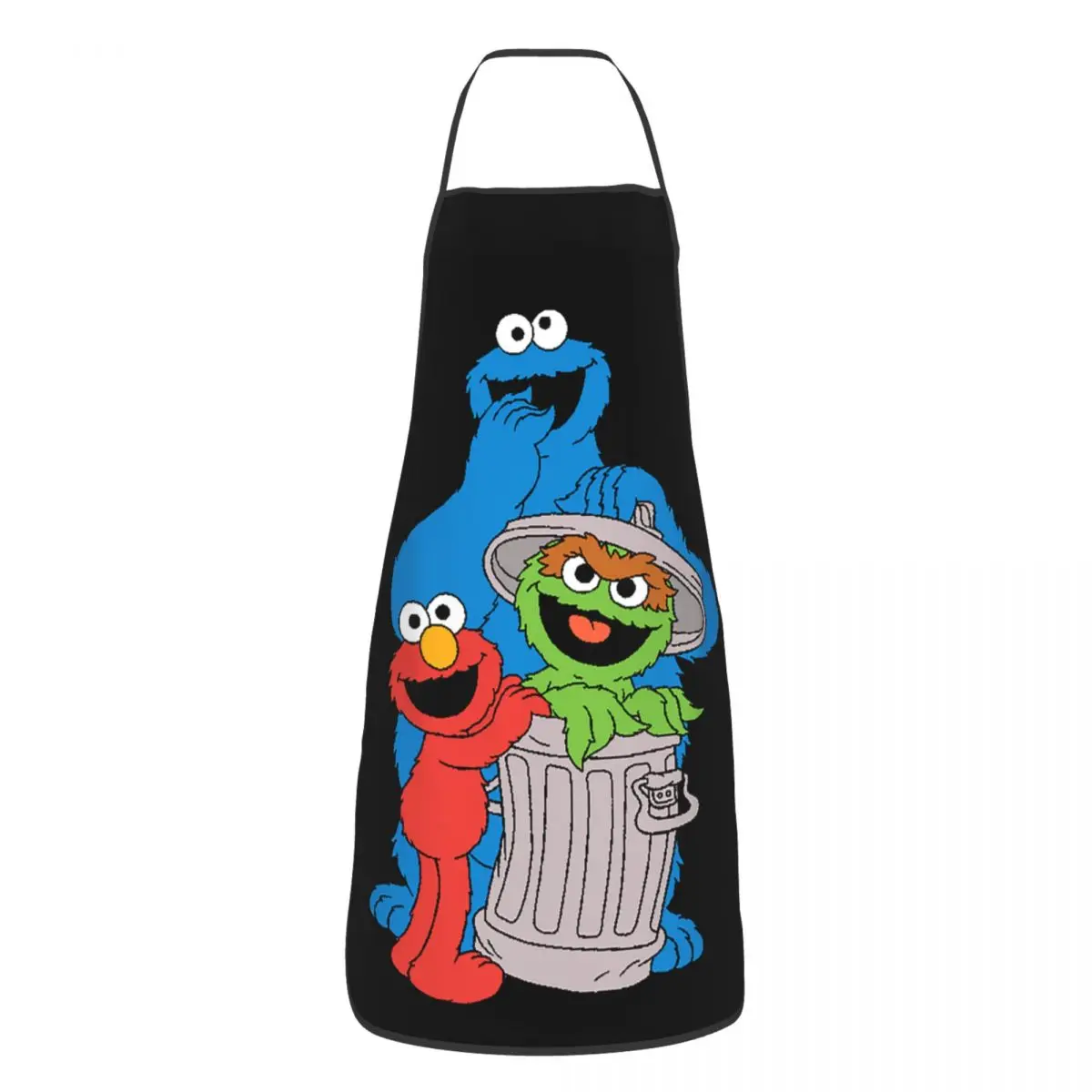 Custom Elmo Cookie Monster Sesame Street Apron Women Men Unisex Bib Kitchen Cooking Tablier Cuisine Chef Painting