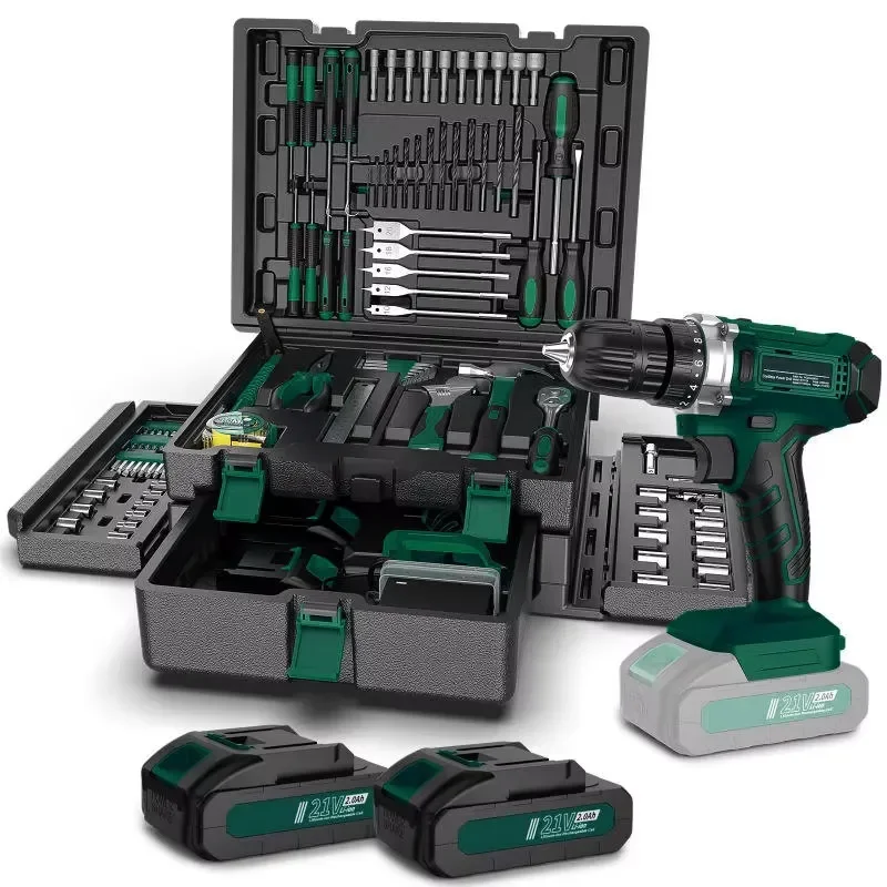 【CHIMU HOME】 20V Cordless Electric Drill with Lithium Battery and Chrome Vanadium Steel Bits for DIY Home Projects