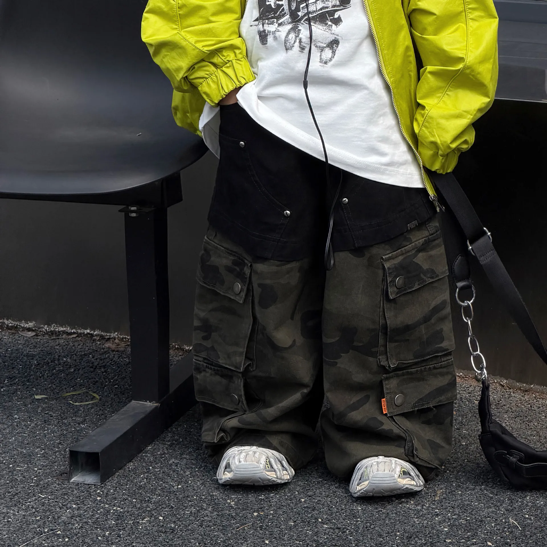 Autumn Korean Style Fashion Camouflage Design Sense Straight Leg Pants 2026 Children Clothing Personality Versatile Casual Pants